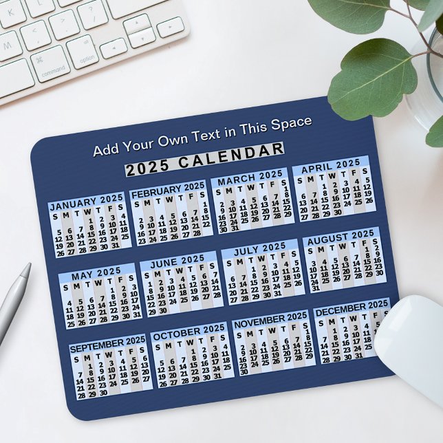 2025 Year Monthly Calendar Easy to Read Business Mouse Mat (Creator Uploaded)