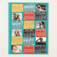 2025 Year Monthly Calendar Modern 12 Photo Collage