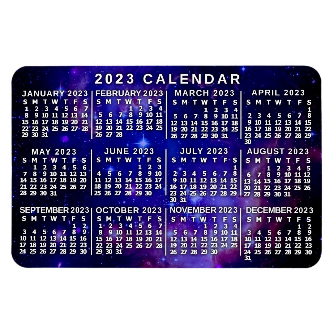 2025 Year Monthly Calendar Outer Space Nebula Zazzle