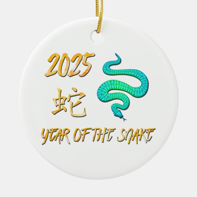 2025 Year Of The Snake Ceramic Tree Decoration (Front)