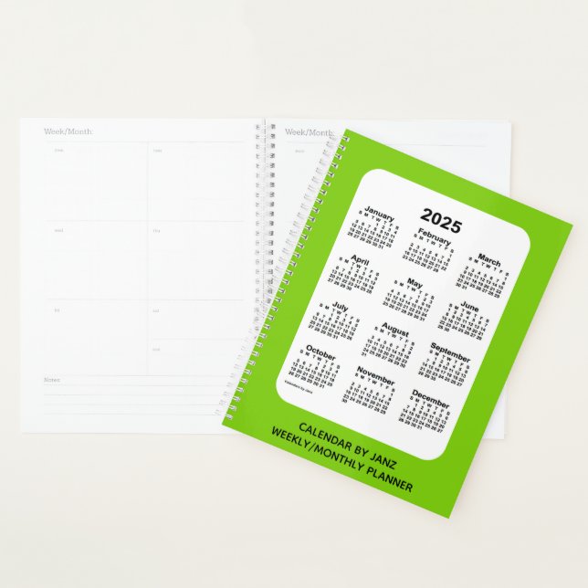 2025 Yellow Green Calendar by Janz Planner (Display)