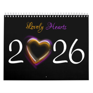 2026 | 12 Lovely Beautiful Romantic Hearts Calendar