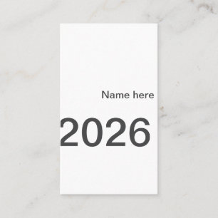 2026 2027 2028 name title here year bold letter business card