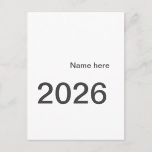 2026 2027 2028 name title here year bold letter postcard
