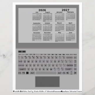 2026-2027 Calendar School Year Laptop Keyboard