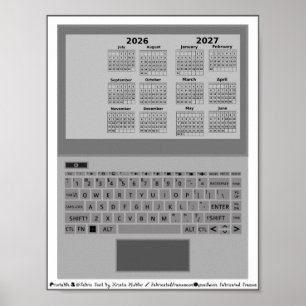 2026-2027 Calendar School Year Laptop Keyboard Poster