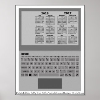 2026=2027 Calendar School Year Laptop Keyboard Poster