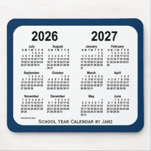 2026-2027 Police Box Blue School Calendar by Janz Mouse Mat