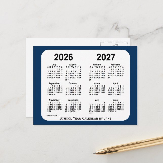 アイドル WILD BLUE Calendar 2026-2027 2026-2027 Police Box Blue School Calendar by Janz Postcard | Zazzle