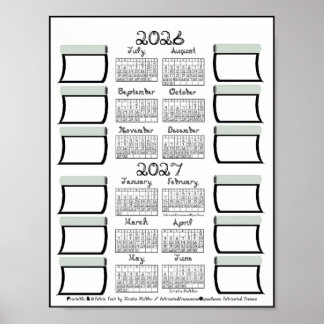 2026-2027 School Year Calendar Fabric Font & Bolts Poster