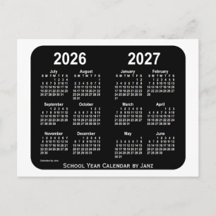 2026-2027 White Neon School Calendar by Janz Postcard
