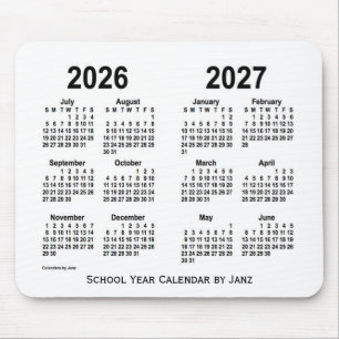 2026-2027 White School Calendar by Janz Mouse Mat