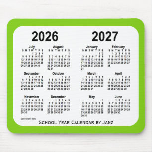 2026-2027 Yellow Green School Calendar by Janz Mouse Mat
