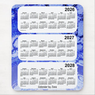 2026-2028 Blue Galaxy 3 Year Calendar by Janz Mouse Mat