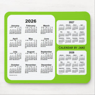 2026-2028 Yellow Green 3 Year Calendar by Janz Mouse Mat