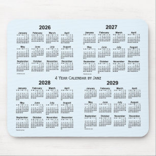 2026-2029 Alice Blue 4 Year Calendar by Janz  Mouse Mat