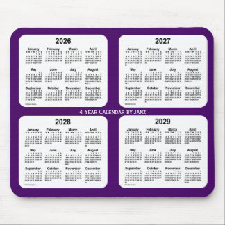 2026-2029 Purple 4 Year Calendar by Janz Mouse Mat