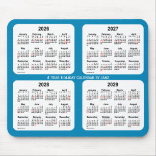 2026-2029 Steel Blue Holiday Calendar by Janz Mouse Mat