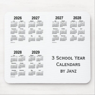 2026-2029 White 3 School Year Calendars by Janz Mouse Mat