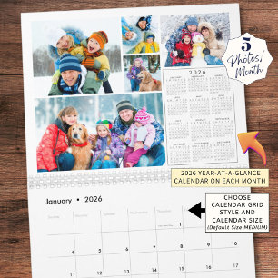 2026 5 Photos Per Month and 2026 Year at a Glance Calendar