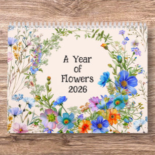 2026 A Year of Flowers - Wall Calendar