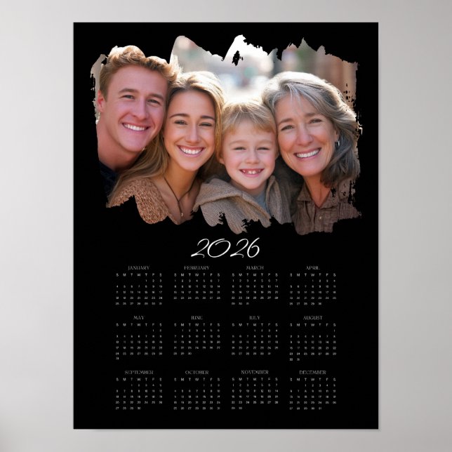 2026 Add Your Photo Full Year Yearly Wall Calendar Poster (Front)