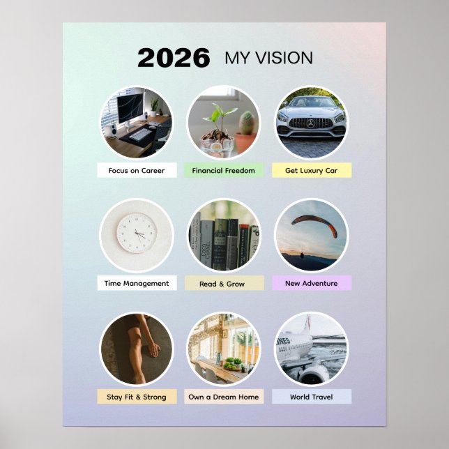 2026 Aesthetic Pastel Manifestation Poster (Front)
