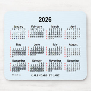 2026 Alice Blue 52 Weeks Calendar by Janz Mouse Mat