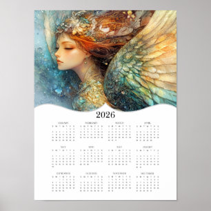 2026 Angel Full Year Yearly Wall Calendar Poster
