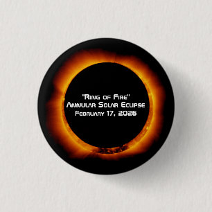 2026 Annular Ring of Fire Solar Eclipse 3 Cm Round Badge