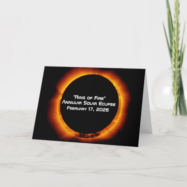 2026 Annular Ring of Fire Solar Eclipse Card (Front)