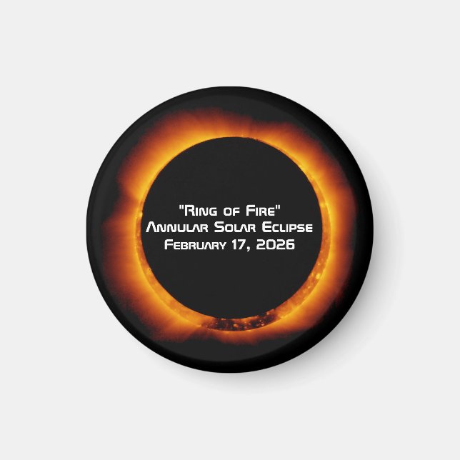 2026 Annular Ring of Fire Solar Eclipse Magnet (Front)
