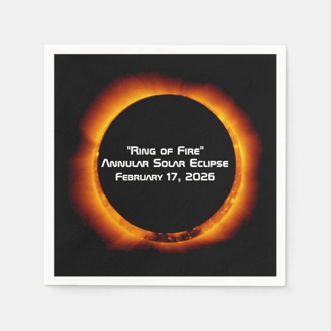 2026 Annular Ring of Fire Solar Eclipse Napkin (Front)