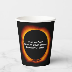 2026 Annular Ring of Fire Solar Eclipse Paper Cups
