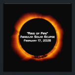 2026 Annular Ring of Fire Solar Eclipse Photo Print<br><div class="desc">The next major solar eclipse is the annular solar eclipse on Tuesday, February 17, 2026. It will be visible in the Southern Ocean and remote parts of Antarctica, with partial views in southern Africa and the southern tips of South America. The peak duration will occur for about 2 minutes and...</div>