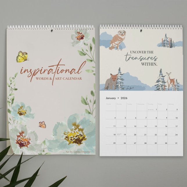 2026 Artist Lorena Depante Quote 12 month US  Calendar (Artist Calendar - Fillable Grid boxes layout Words & art calendar by Lorena Depante)