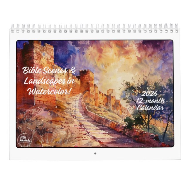 2026 Bible Scenes & Landscapes 12 month Calendar (Back)