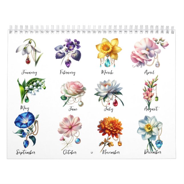 2026 Birth Flowers & Birthstones Calendar (Cover)
