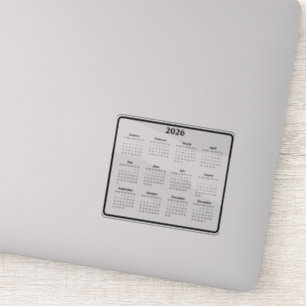 2026 Black and White Calendar