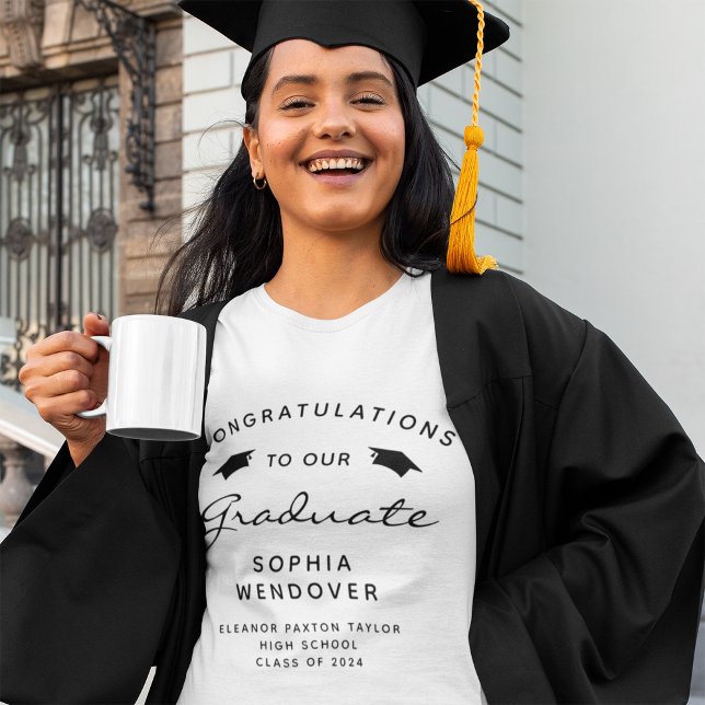 2026 Black and White Script Caps Graduation Tri-Blend Shirt (Creator Uploaded)