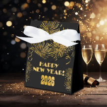 2026 Black Gold Glitter New Year's Eve Party