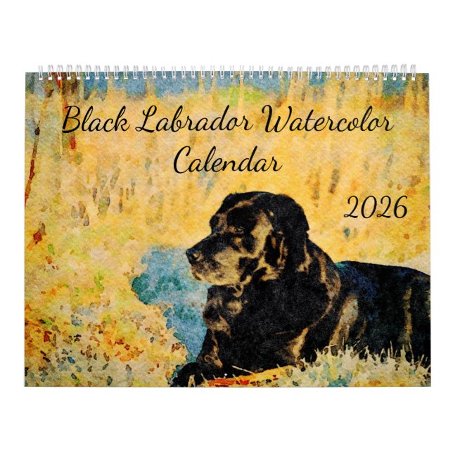 2026 Black Lab Dog Lover Bird Hunting Dog Gift Calendar (Cover)