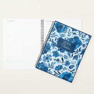 2026 Blue Floral Planner | Elegant | Botanical |