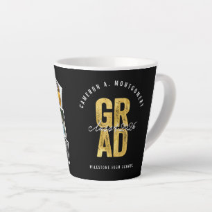 2026 Bold GRAD 8 Photo Modern Stylish Graduation Latte Mug