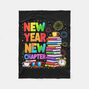 2026 Bookworm Funny Happy New Year Chapter Book Lo Fleece Blanket