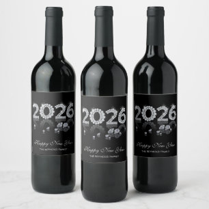 2026 Brilliant Diamonds Luxury New Year Wine Label