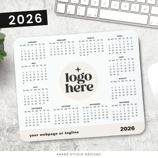 2026 Business Branded Marketing Calendar Mouse Pad (Creator Uploaded)