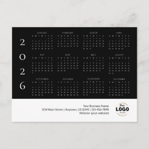 2026 Business Logo Calendar Postcard
