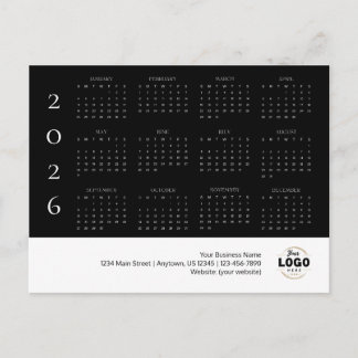 2026 Business Logo Calendar Postcard