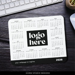 2026 Business Logo Full Year Calendar Mouse Pad
